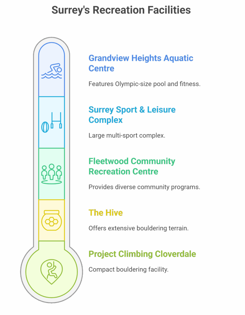 infographic showing outdoor activities in surrey BC Canada