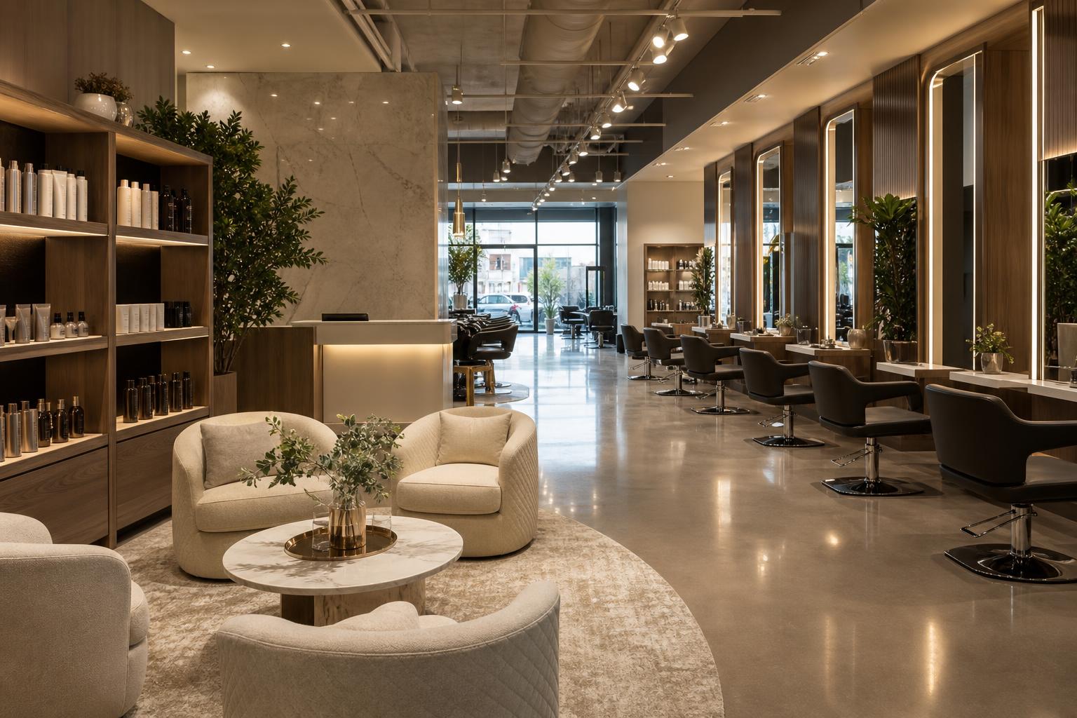 Doria Salon Spa exterior and interior with comfortable spa-style waiting area