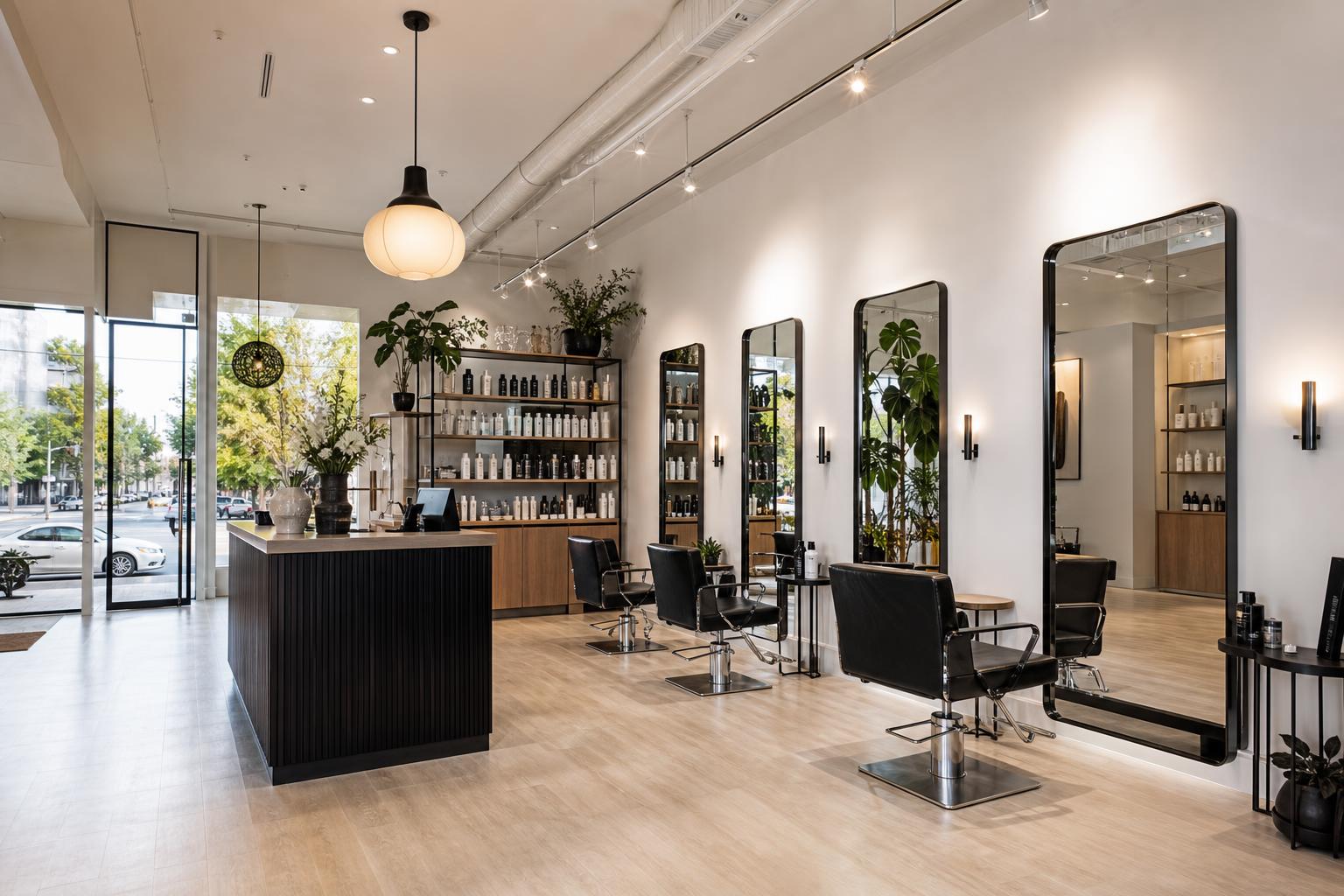Hair House salon interior on 88 Avenue with boutique-inspired styling chairs