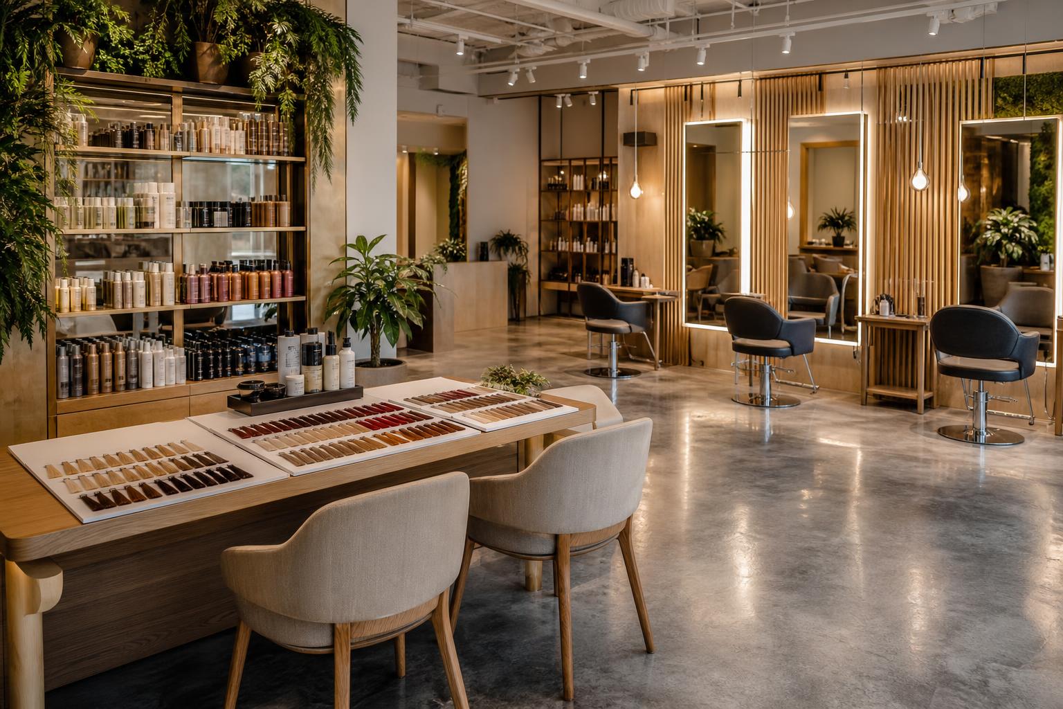 Style Bar Salon with vibrant modern interior and colour consultation area