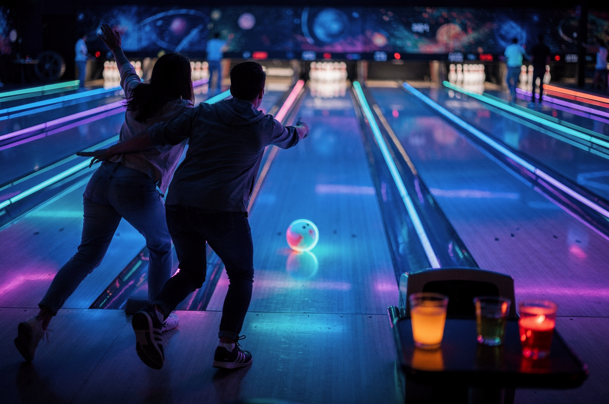 cosmic bowling night fun v2 Surrey Date Night Ideas cosmic bowling night fun