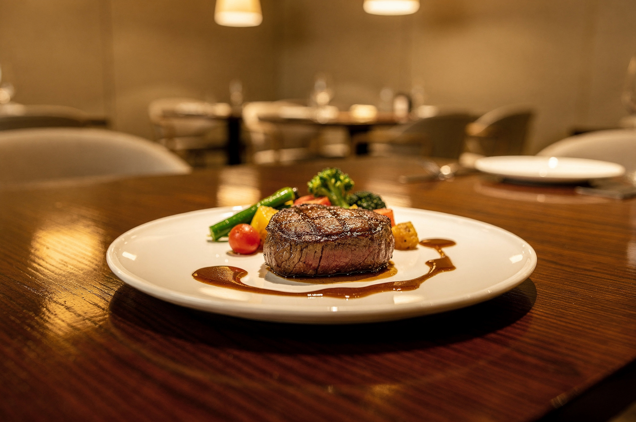 fine dining plated steak dish