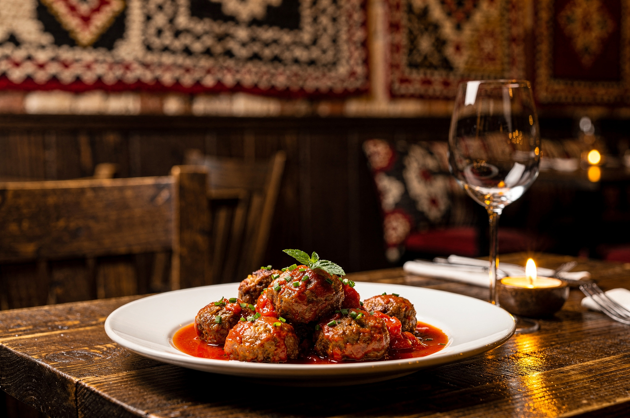 turkish restaurant plated meatball dish